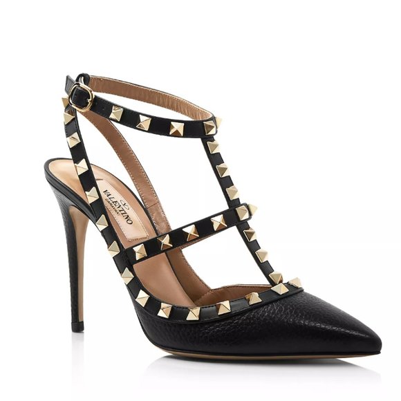 Valentino Shoes - Valentino Garavani Patent Rockstud Cage Pumps Black